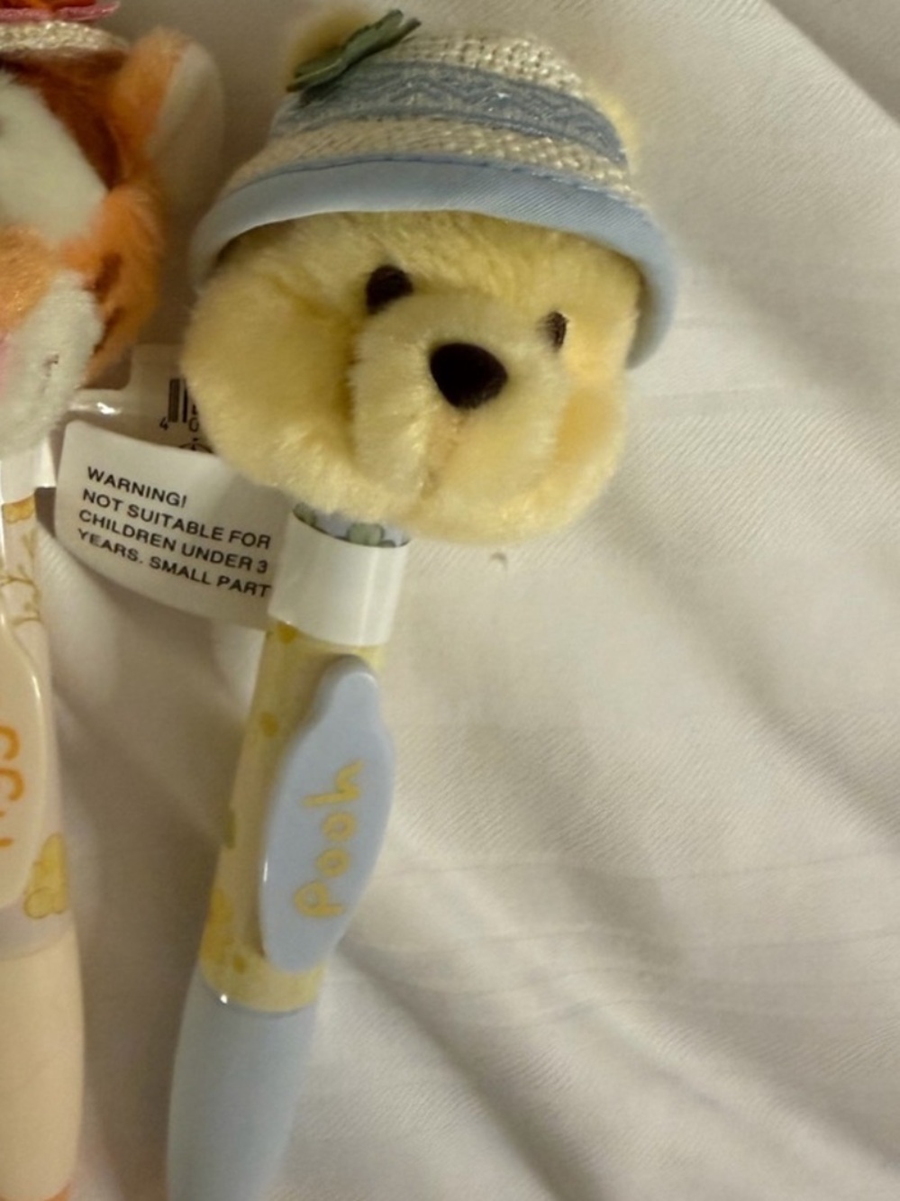 Disney Plush-Top Winnie the Pooh & Tigger Pens in Blue and Cream